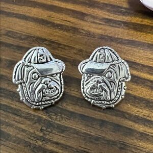 Georgia Bulldog Earrings Pierced